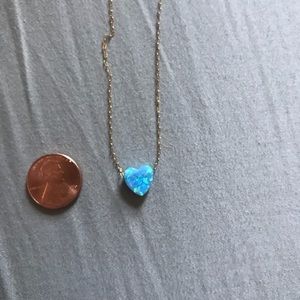Blue opal heart necklace